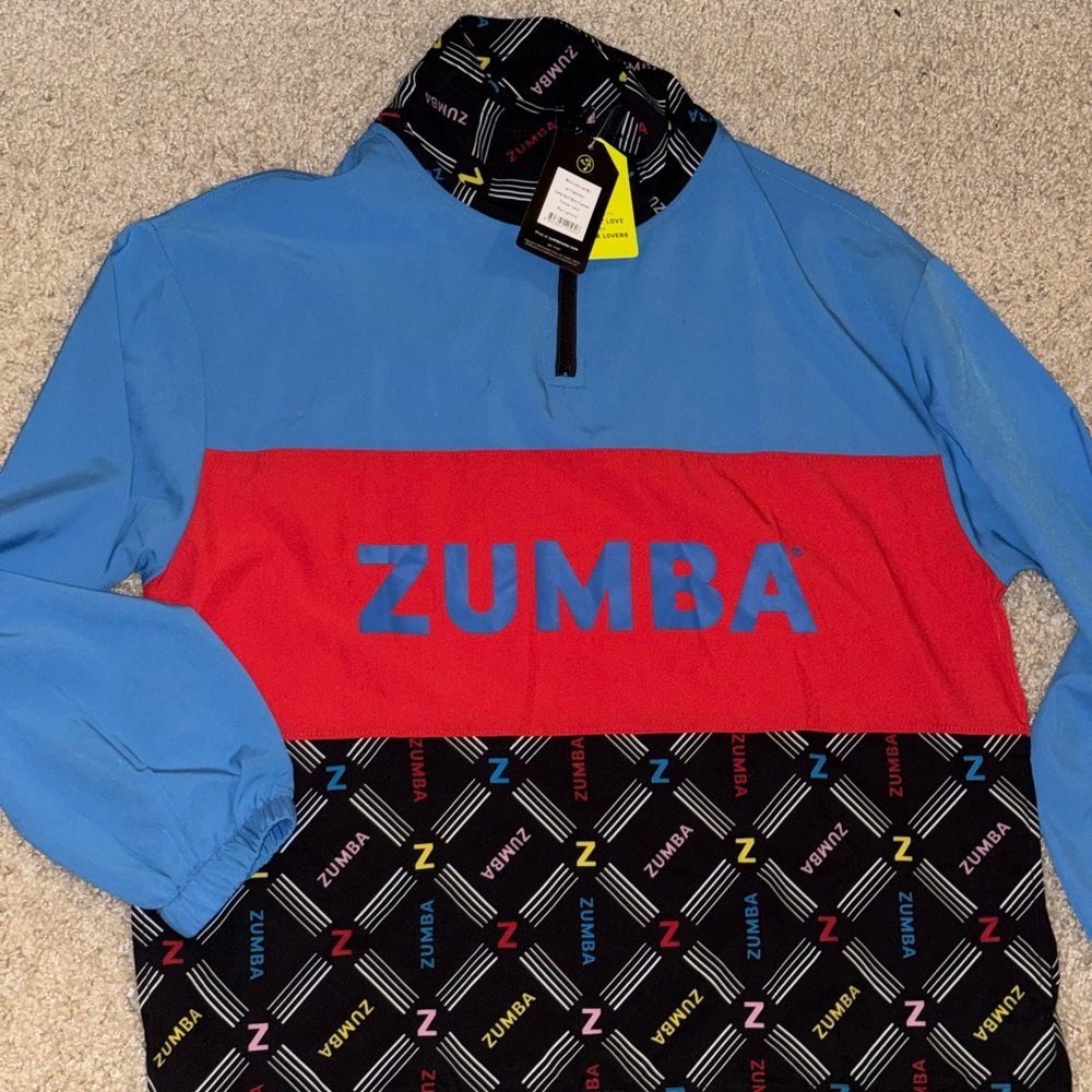 Zumba Fitness Blue and Red Varsity Jacket